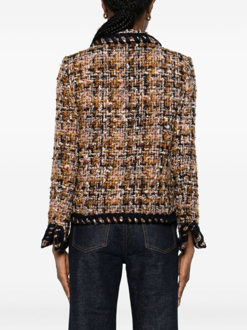 Etro Cropped Beige Jacket With Textured Tweed