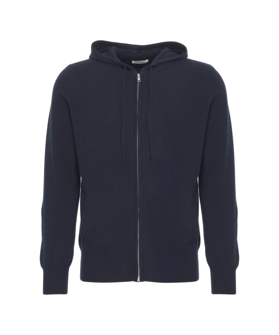 Soft Goat Cashmere Zip-Up Sweatshirt