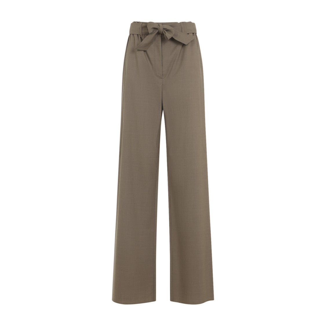 Max Mara High-Waist Wide-Leg Trousers With Fabric Belt Detail