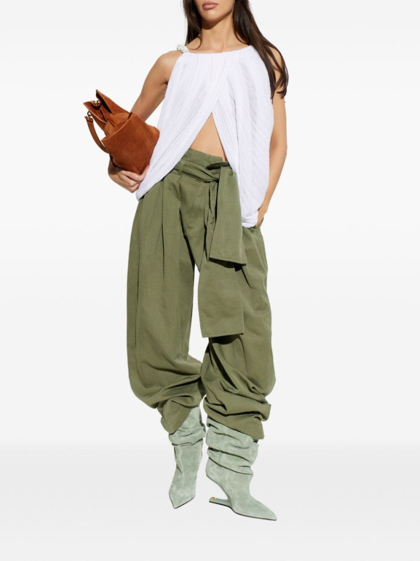 Balmain Minimalist Sleeveless Crew Neck Knit Top