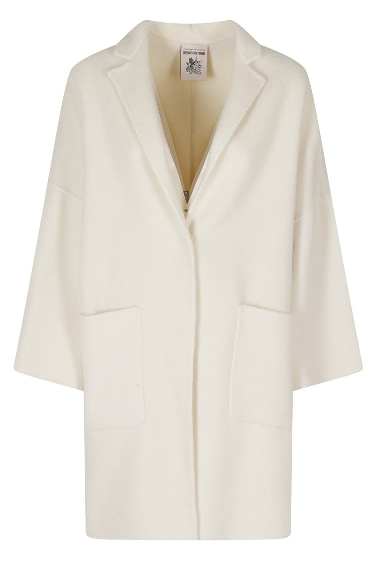 Semi Couture Butter Sigmund Boxy Notched Collar Virgin Wool Coat