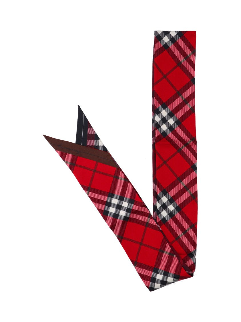 Burberry "Check" Silk Foulard – Red