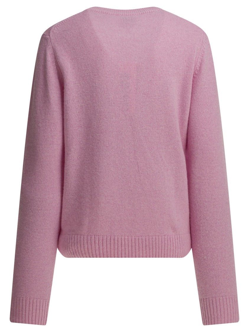 Ganni Playful Graphic Print Wool Sweater With Eco-Friendly Composition
