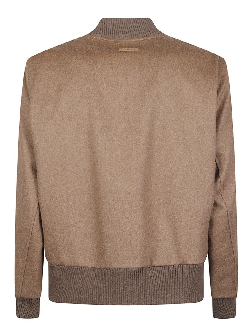 Lardini Virgin Wool Minimalist Bomber Jacket