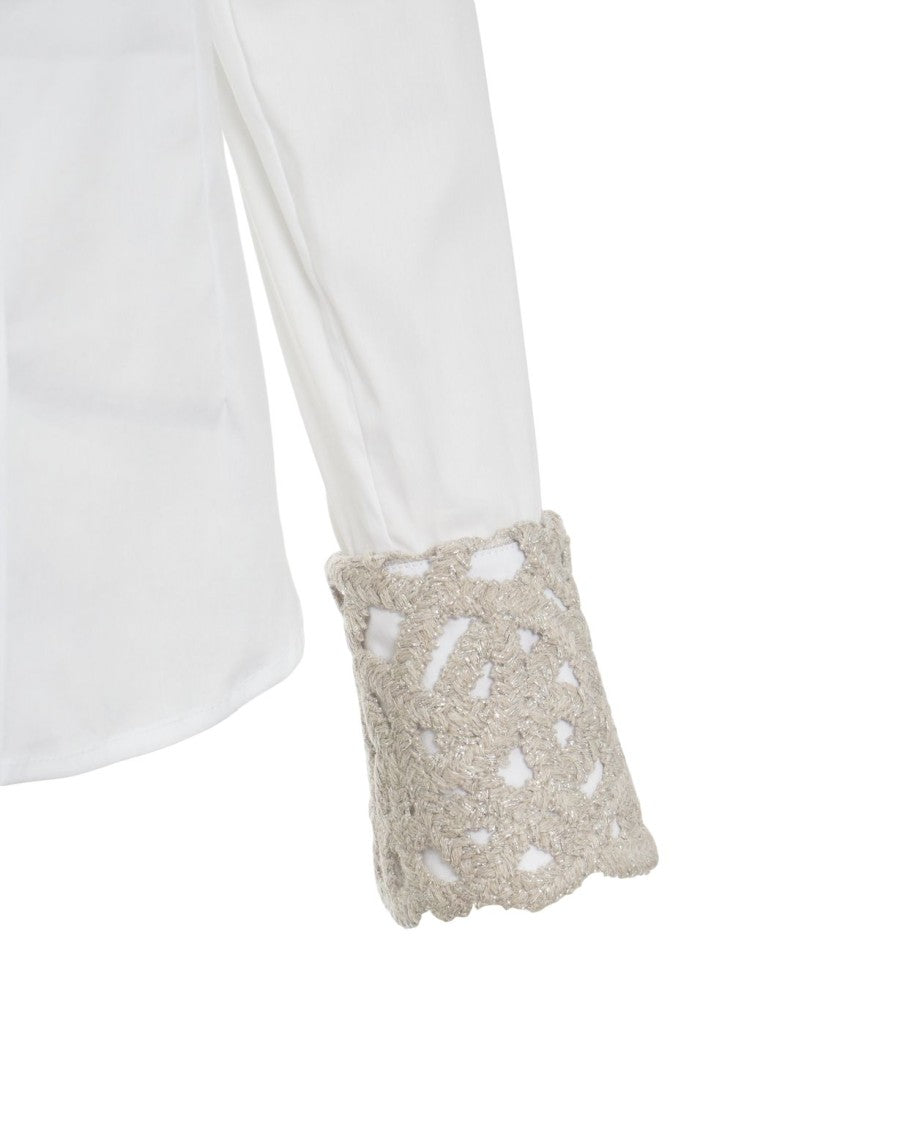 Himon's Intricate Embroidered Blouse With Classic Button-Down Design