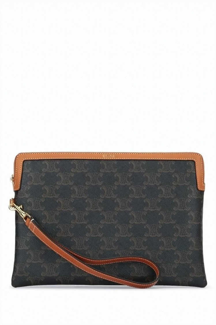 Celine Rectangular Crossbody Bag With Cowhide Leather Accents