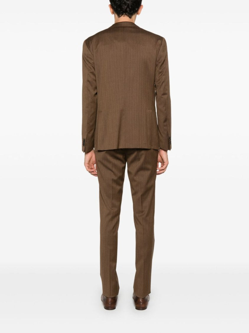 Corneliani Tailored Brown Suit With Notched Lapel