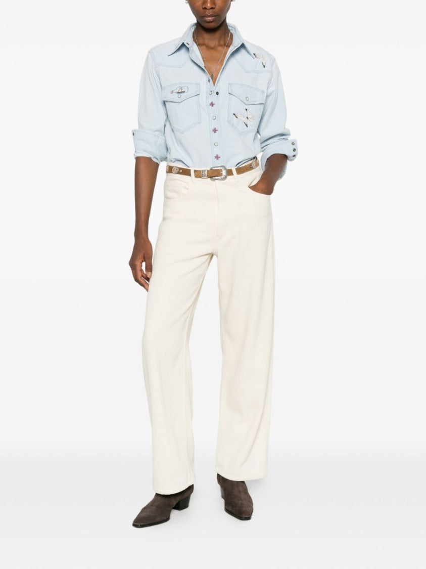 Filson Light Blue Embroidered Denim Shirt