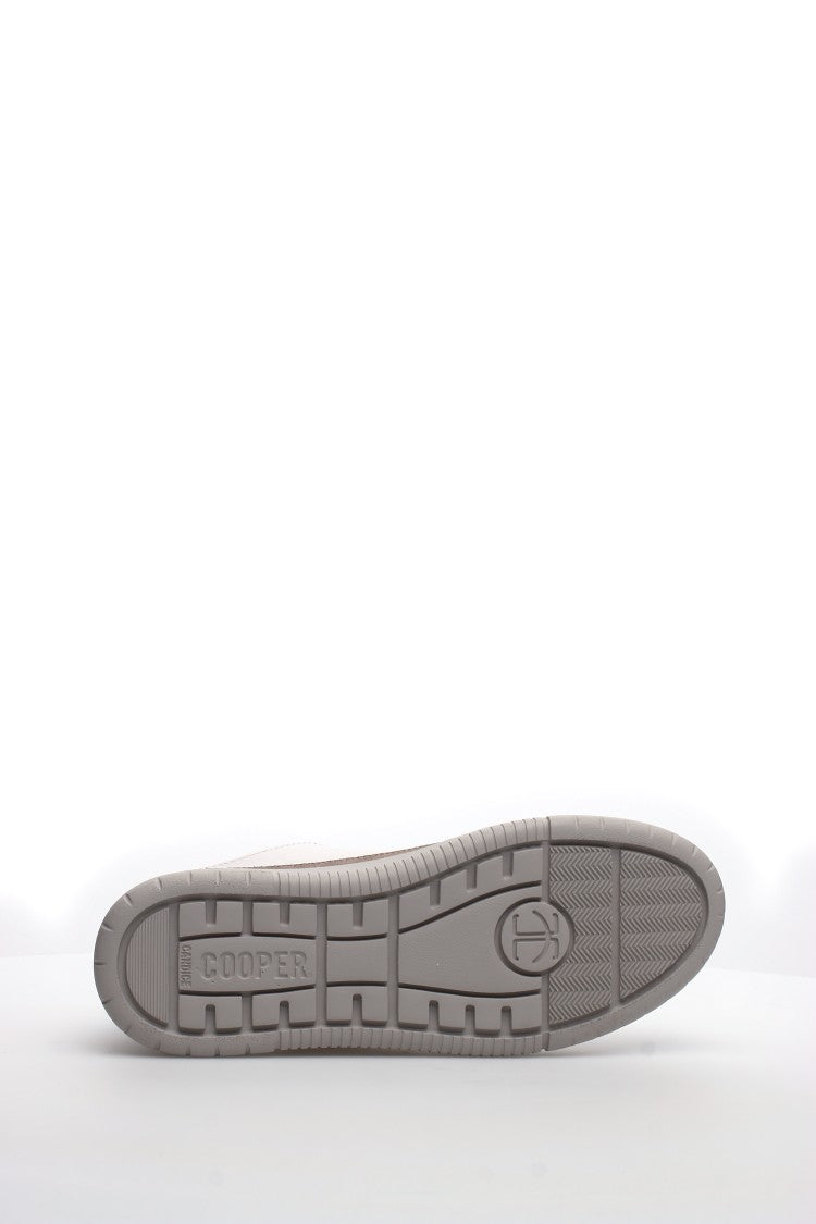 Candice Cooper Low-Top White Leather Sneakers Suede Accents