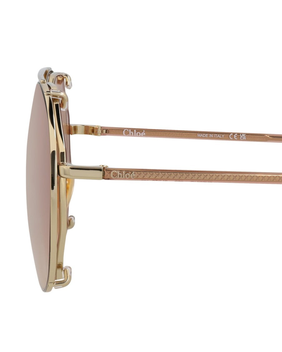 Chloé Round-Frame Metal Sunglasses