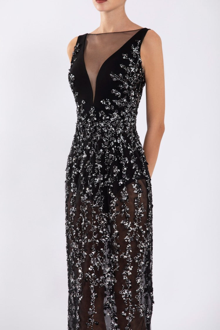 Saiid Kobeisy Tulle Dress, Straight Fit Dress