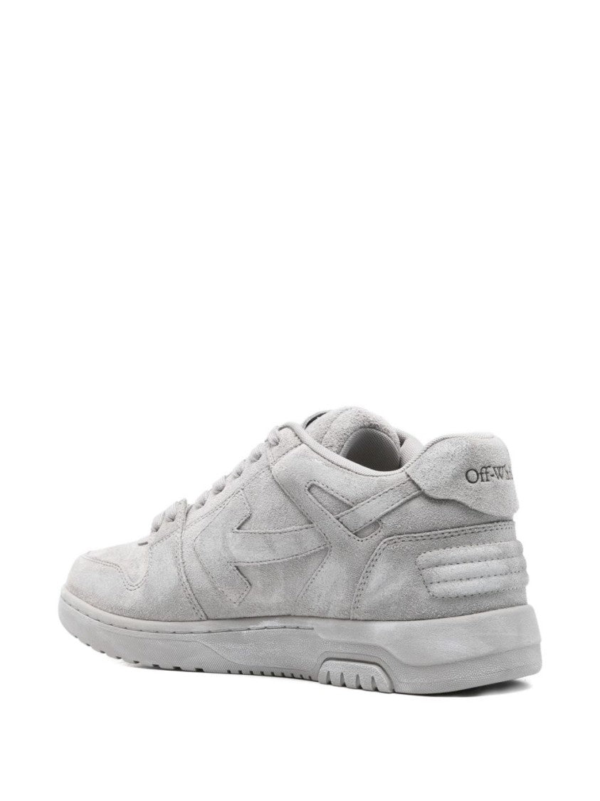 Off-White Chunky Sole Sneakers With Mixed Material Design