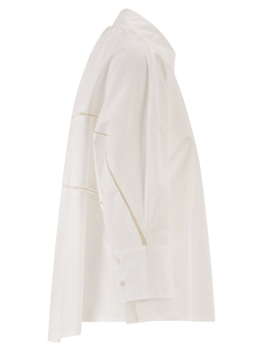 Fabiana Filippi Cropped Poplin Shirt With Detail On The Back