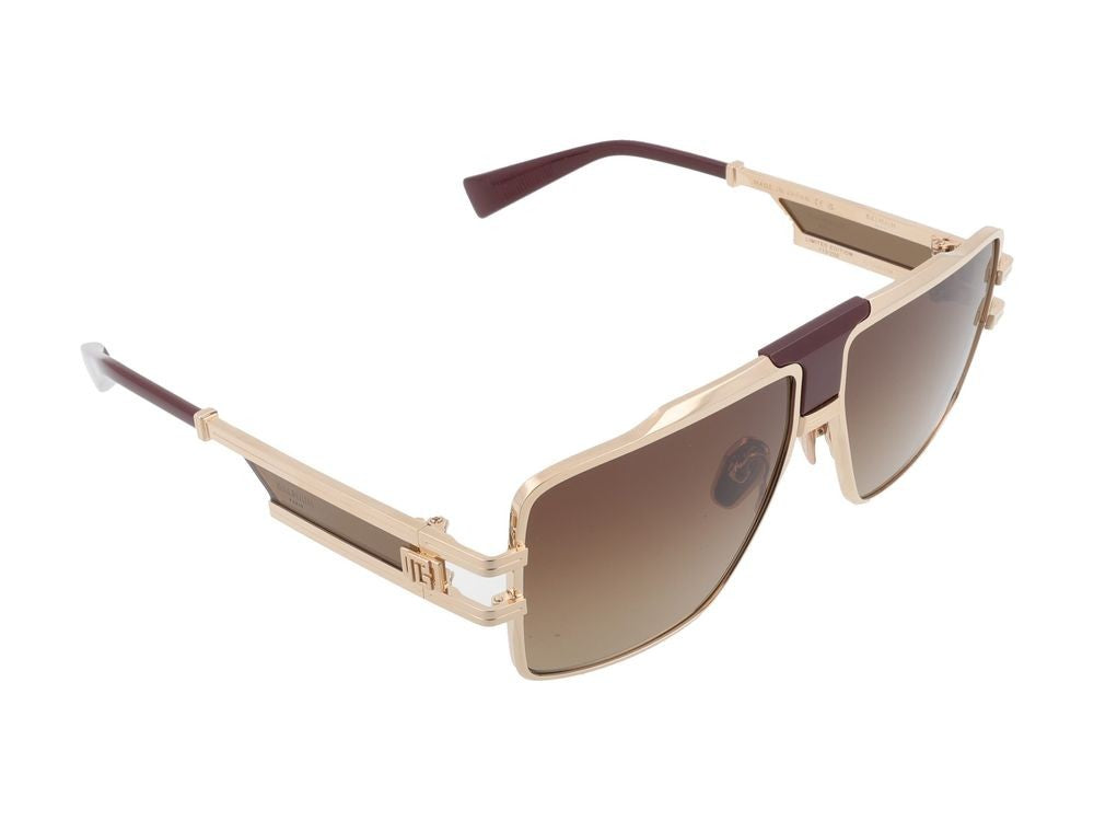 Balmain Gold Idol Acetate Square Sunglasses
