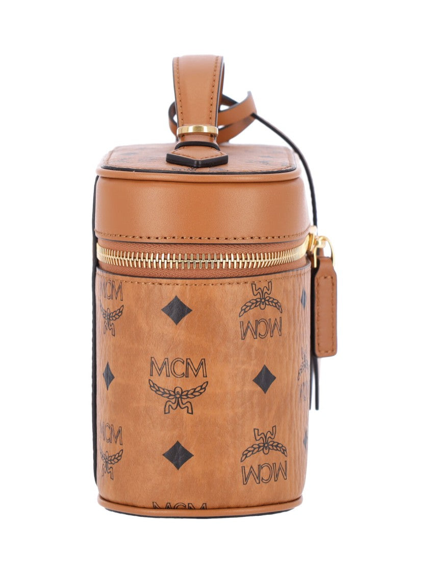 Mcm Brown Aren Visetos Canvas Cosmetic Case