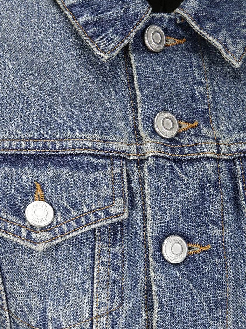 Coperni Denim Body Jacket With Pointed Collar