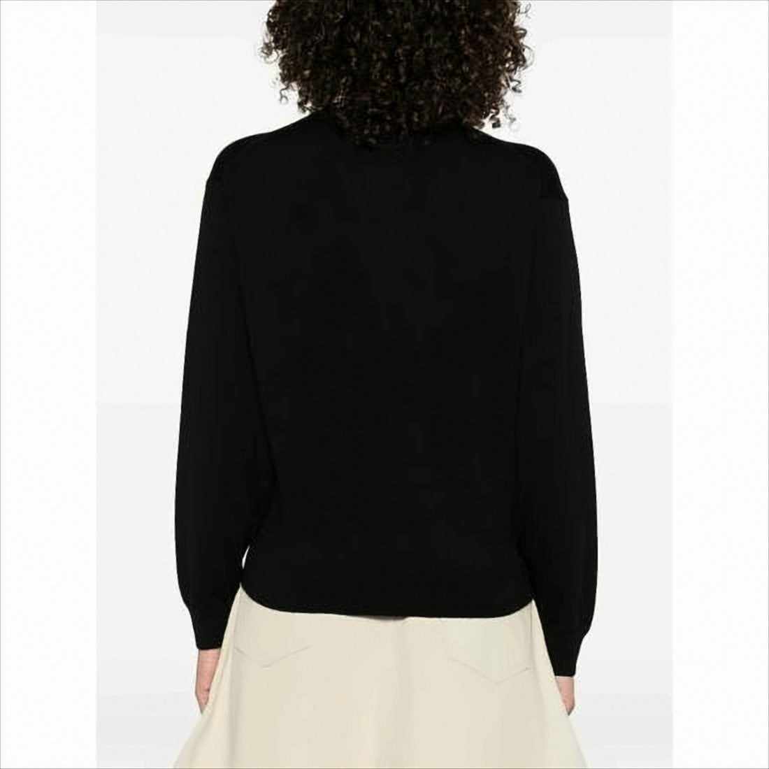 Kenzo Black Wool Sweater With Classic Crew Neck And Embroidered Detail
