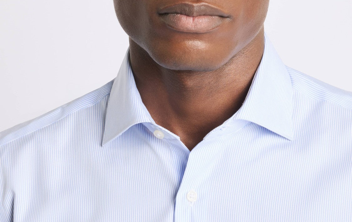Fay French Collar Travel Shirt In Electric Blue