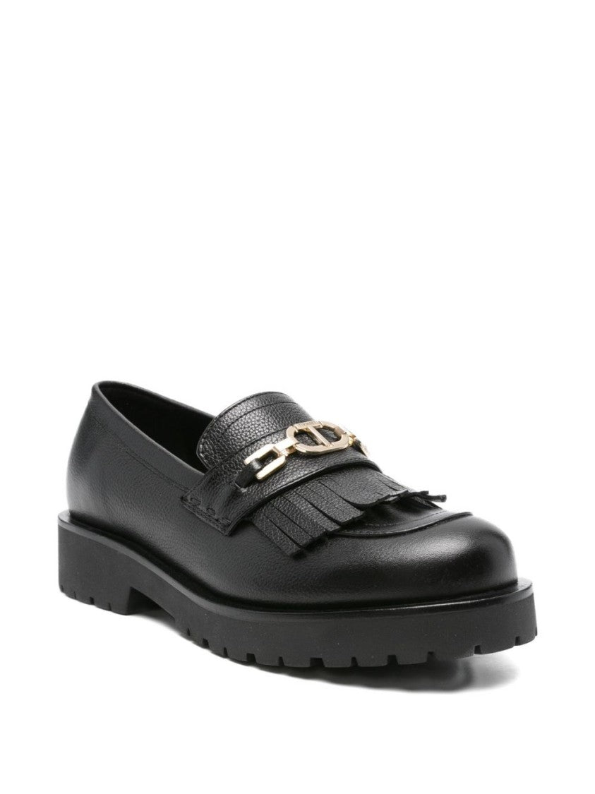 Twin-Set Platform Loafer With Metallic Logo