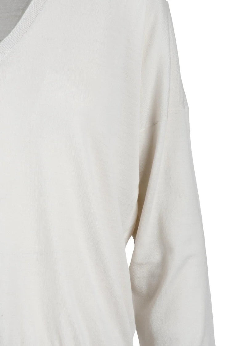 Eleventy V-Neck Sweater Wool - White
