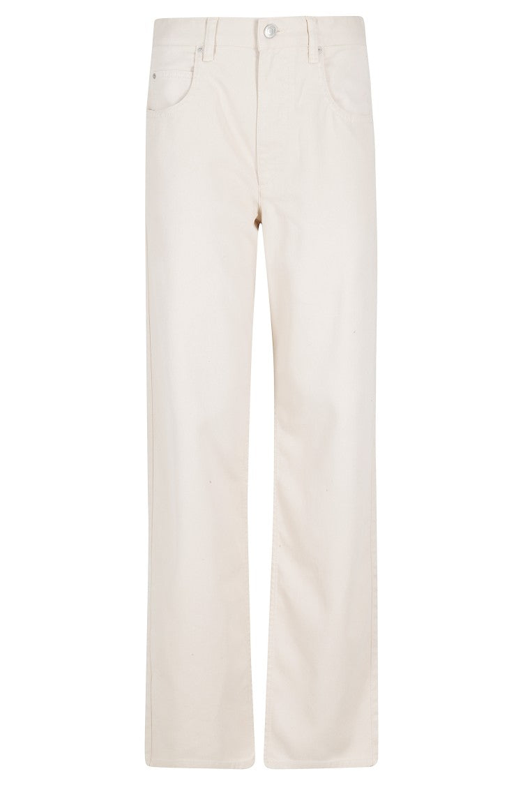 Isabel Marant Ecru Jenny Gz Five-Pocket Straight Lyocell-Blend Jeans