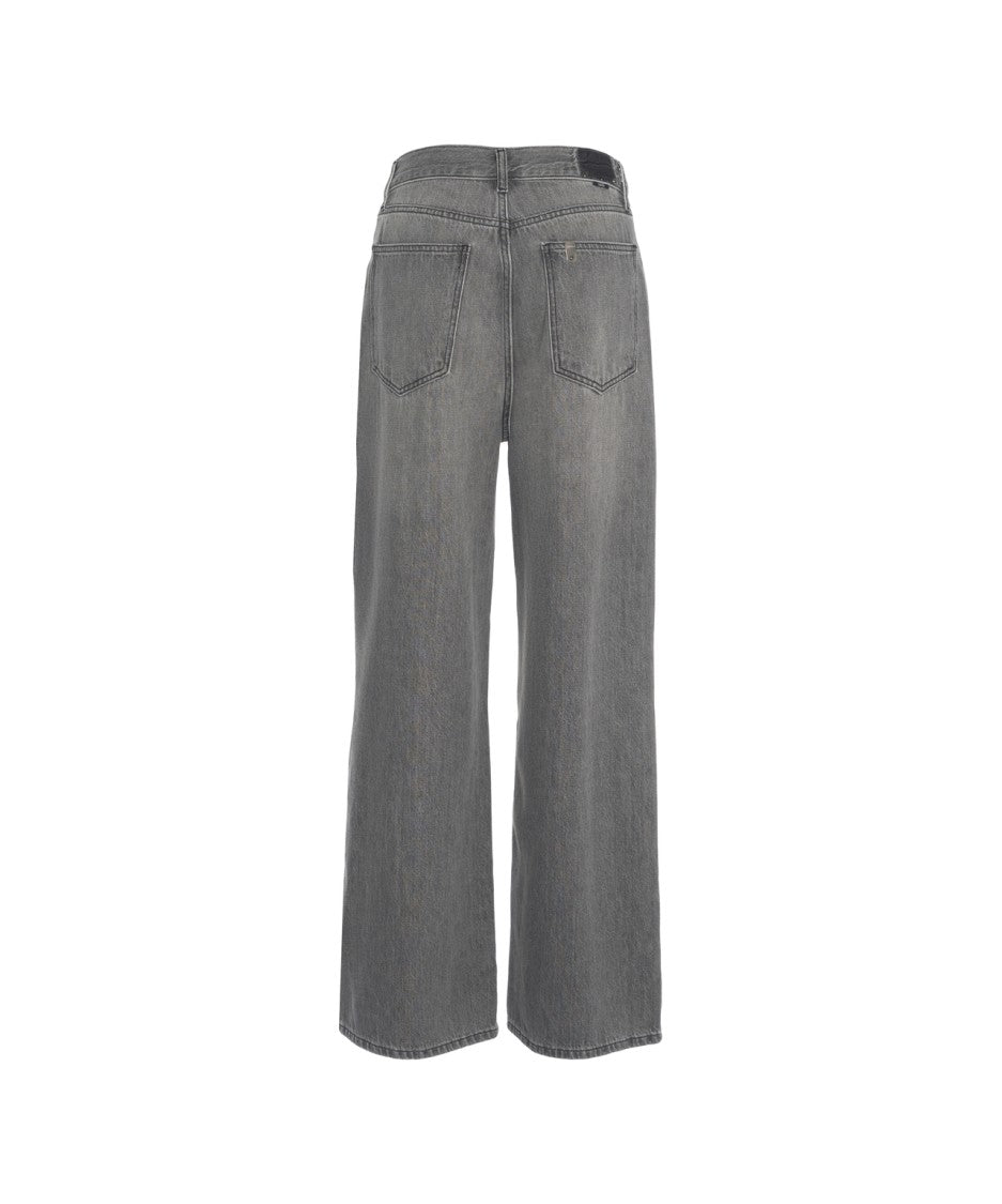 Liu Jo Medium-Gray Loose Fit Jeans With Five-Pocket Design