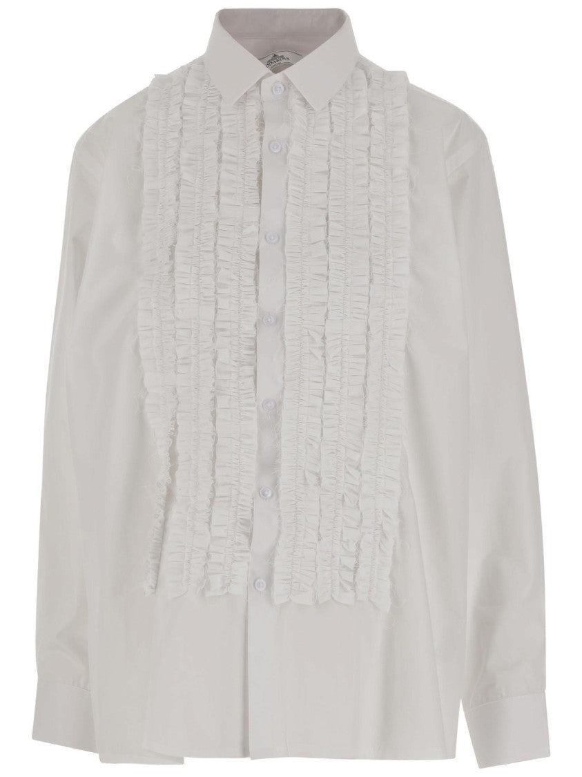 Hodakova Cotton Shirt With Front Ruffle