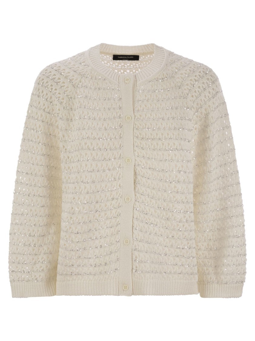 Fabiana Filippi Cotton Open Cardigan With Sequins