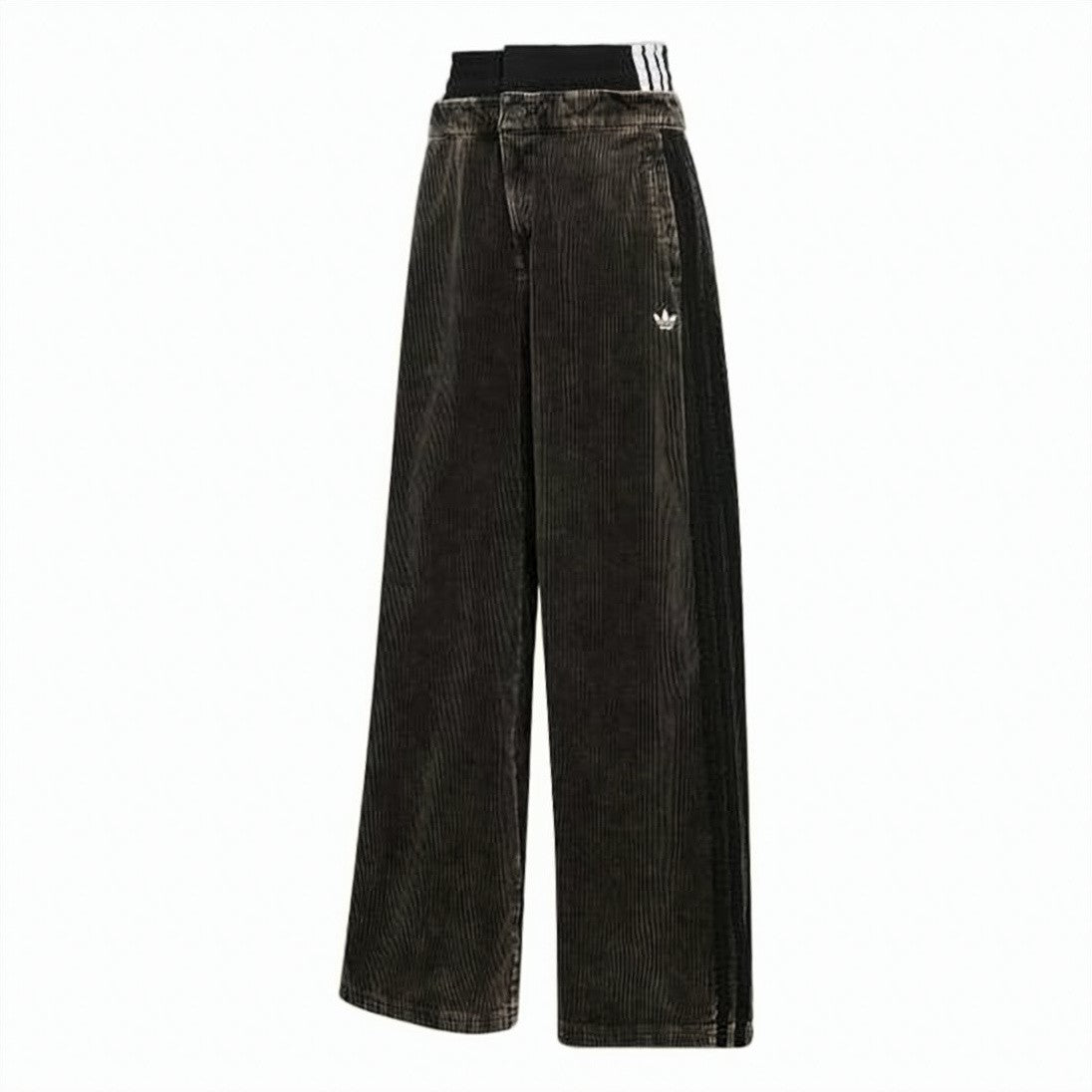 Adidas Wide-Leg Corduroy Pants With Striped Detailing