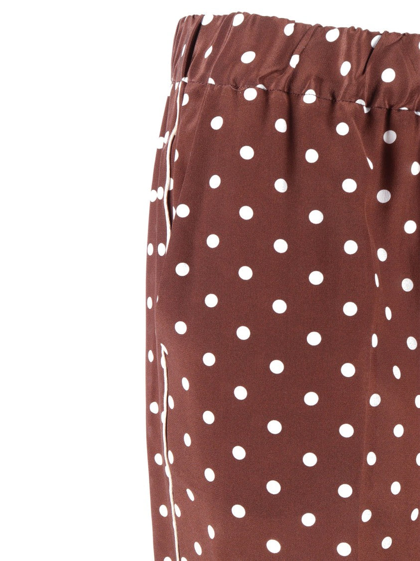 P.A.R.O.S.H. Polka Dot Silk Relaxed Straight-Leg Pants