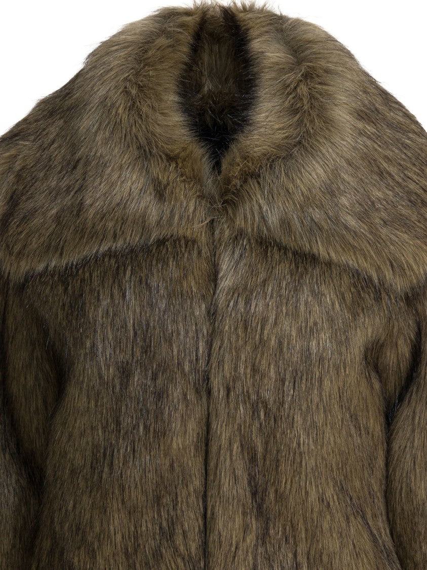 Thelaurent Cropped Jacket With Plush Faux Fur Texture