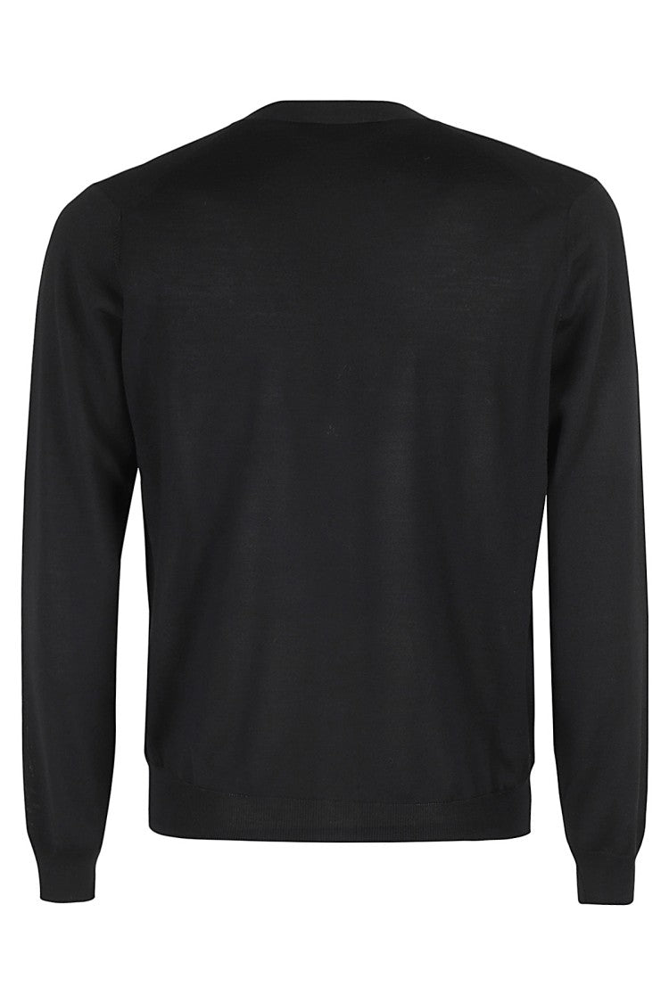 Filippo De Laurentiis Fitted Black Merino Wool Cardigan