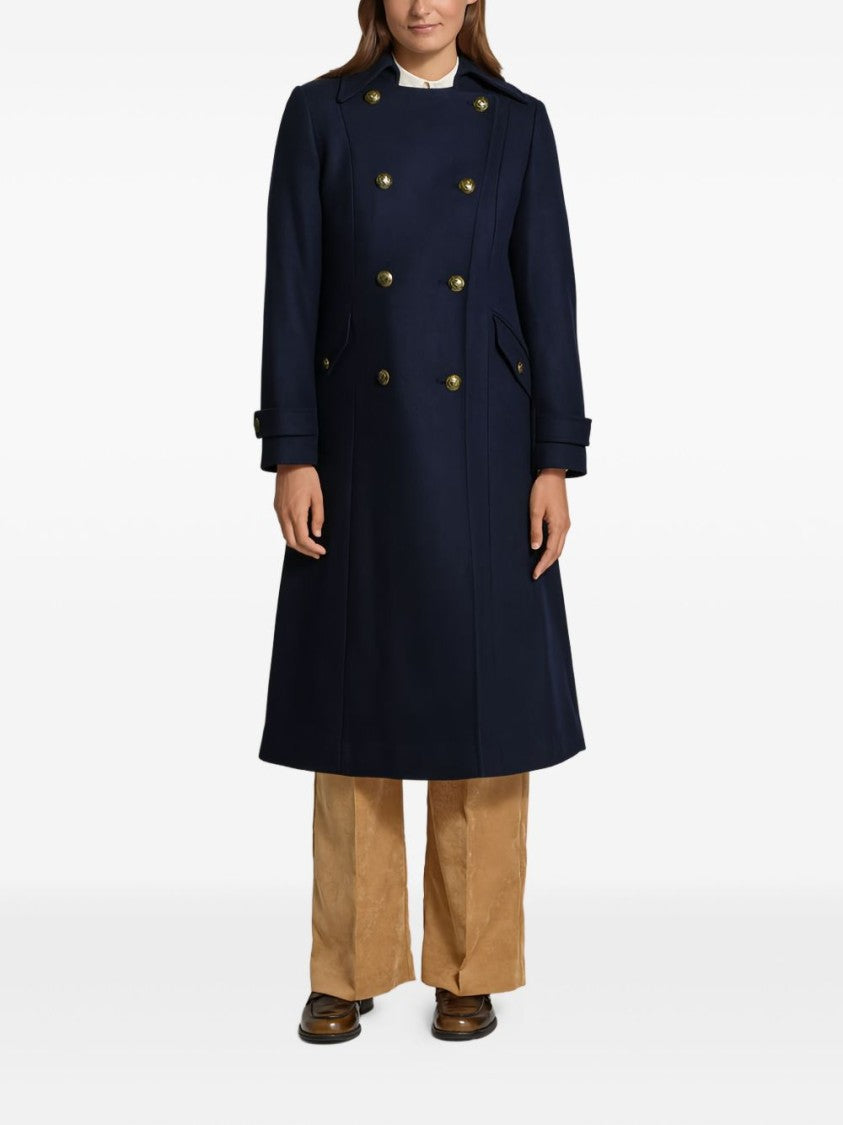 Lauren Ralph Lauren Navy Blue Double-Breasted Coat