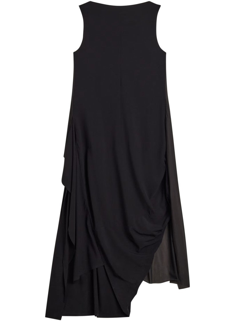 Y-3 Sleeveless Mesh Dress With Asymmetrical Hemline