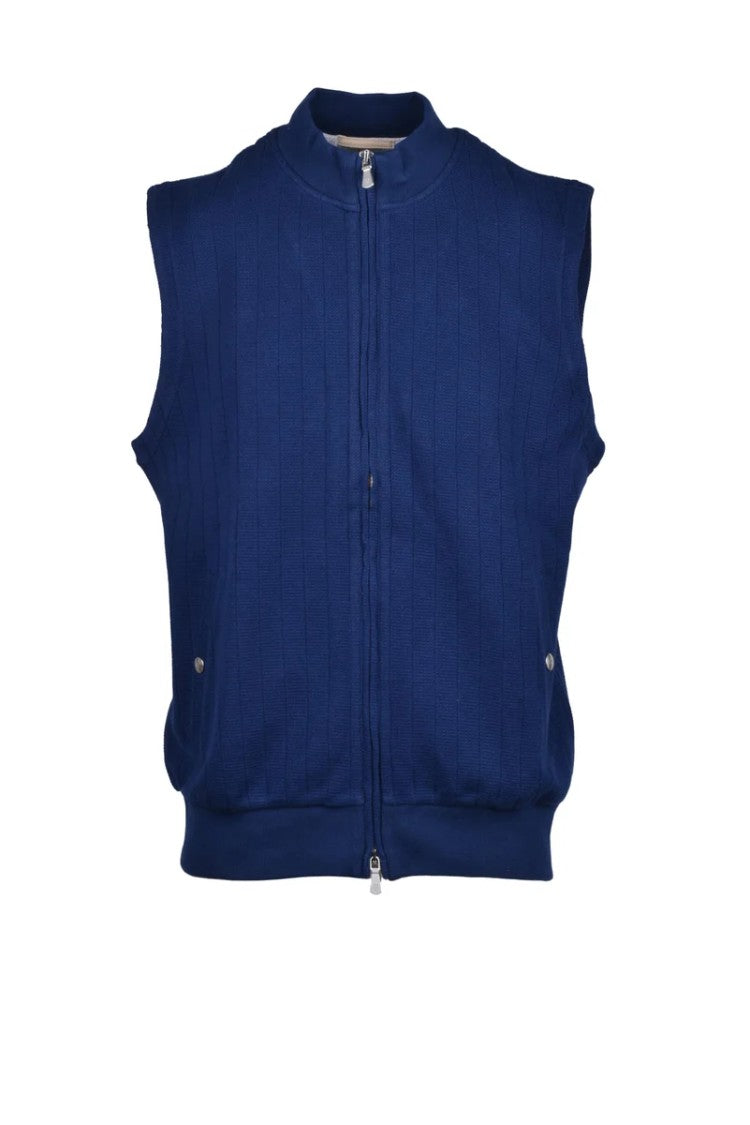 Eleventy Cotton Vest - Blue