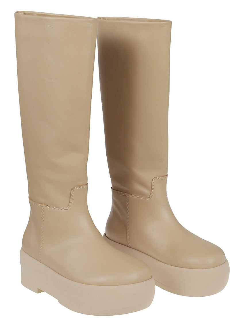 Gia Borghini Chunky Sole Tubolat Calf Leather Boots