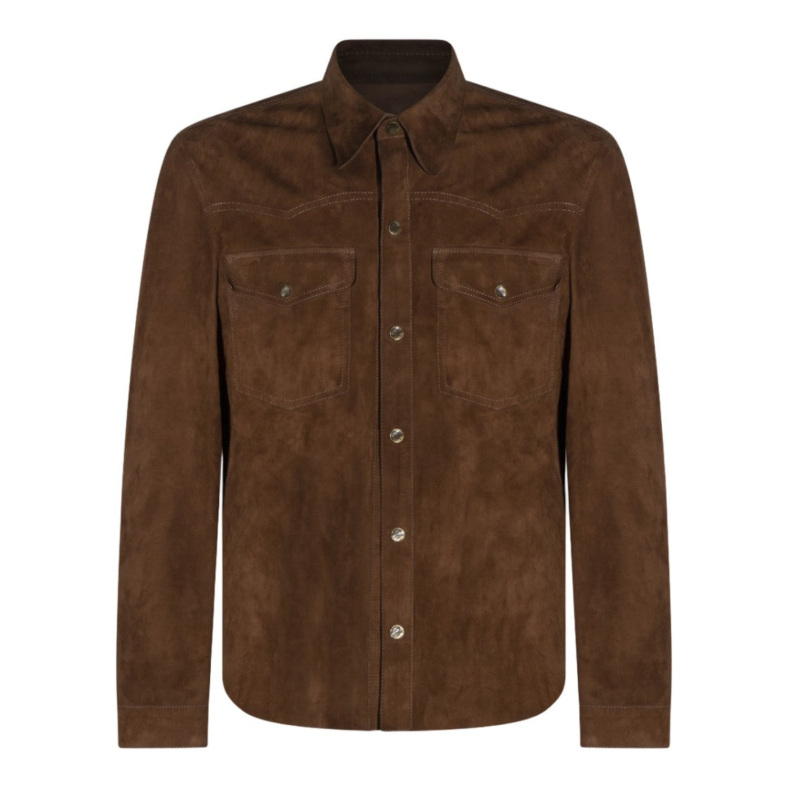 Salvatore Santoro Brown Suede Jacket With Classic Collar