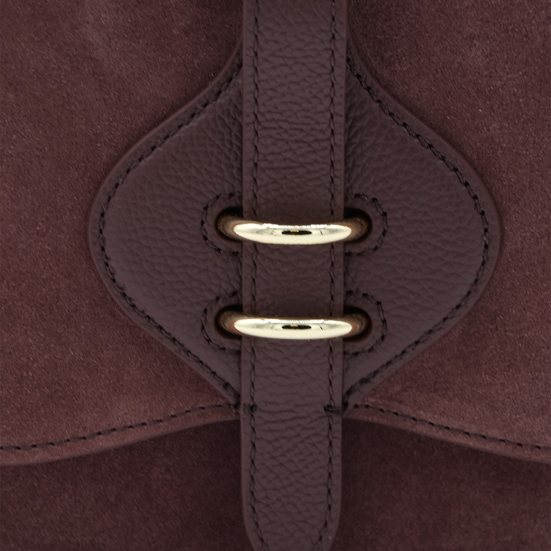 Coccinelle Structured Brown Leather Handbag With Gold-Tone Hardware