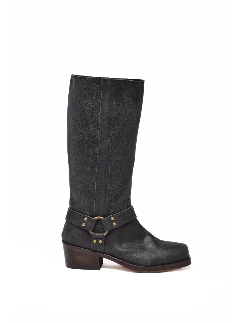 Ame Brown Leather Katharine Boots