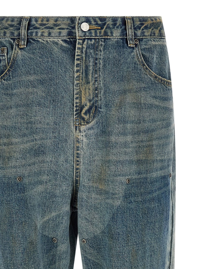 Found Double Knee Carpenter Jeans With Vintage Wash And Whiskered Details