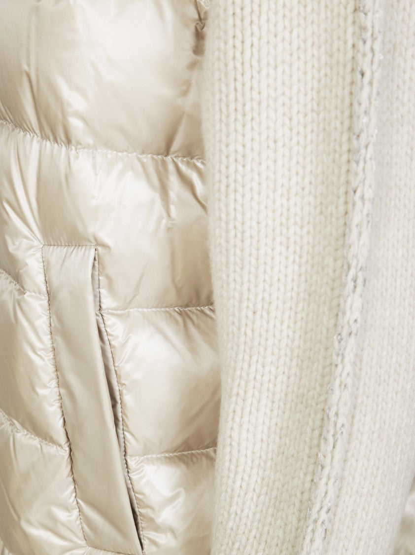 Herno Quilted Bomber Jacket With Contrasting Knitted Sleeves