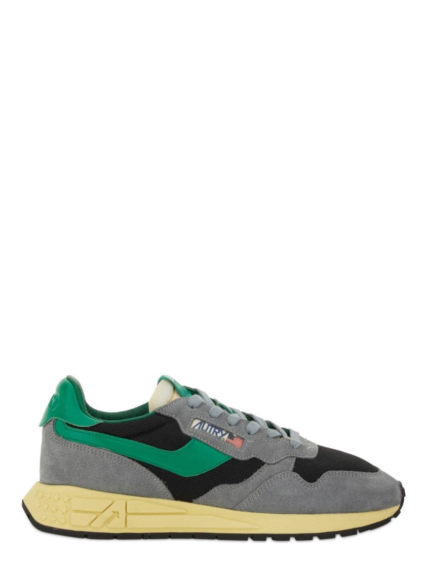 Autry Sporty Grey Suede And Mesh Sneakers