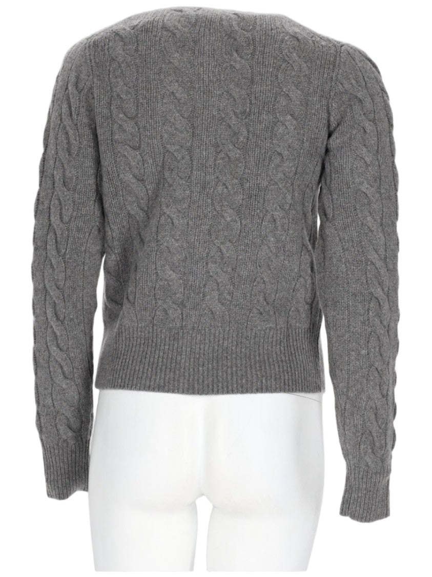 Polo Ralph Lauren Cable Knit Cardigan With Embroidered Logo
