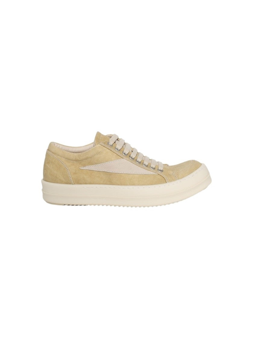 Drkshdw By Rick Owens Denim Vintage Sneakers Parchment And Milk