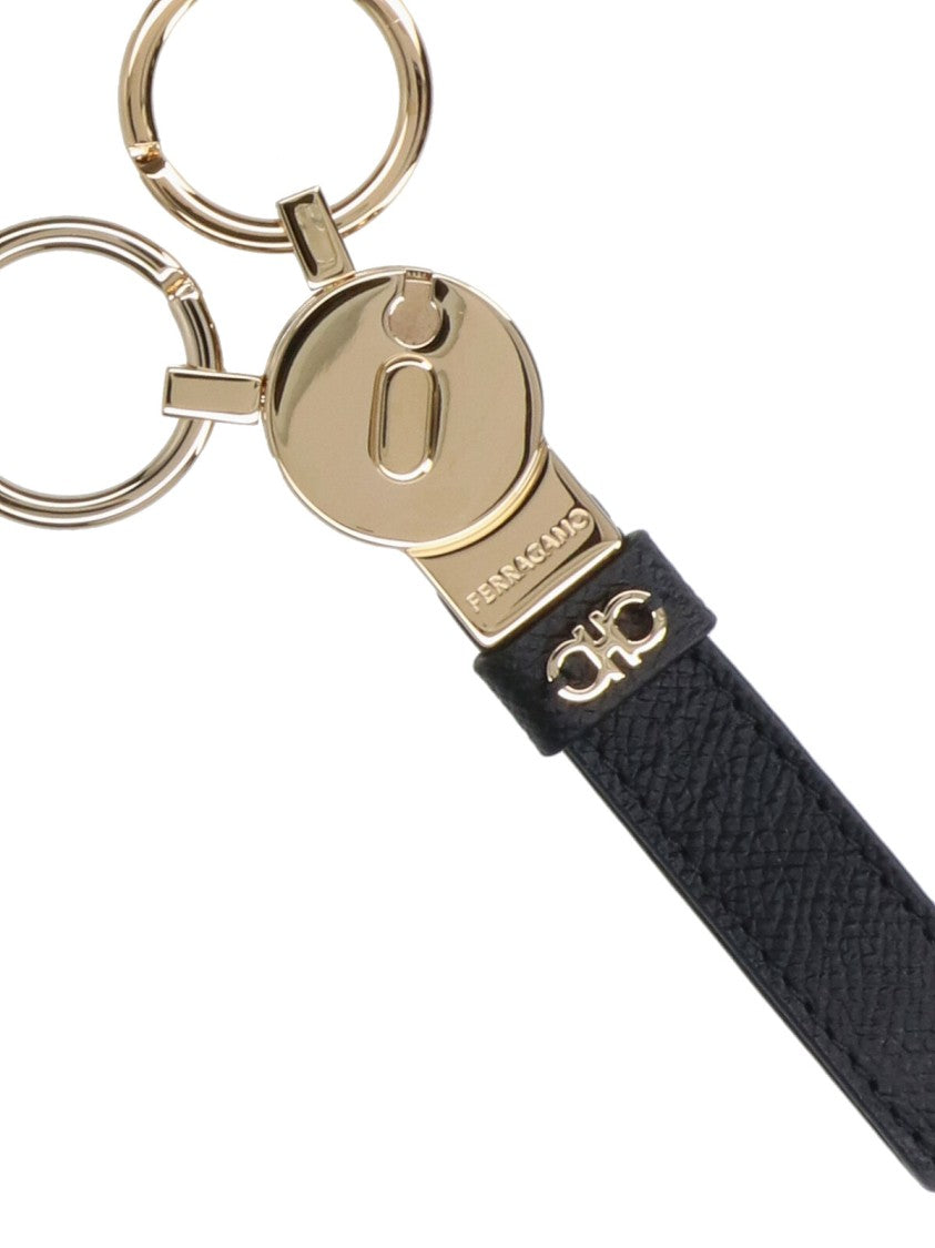 Ferragamo "Gancini" Key Ring Black
