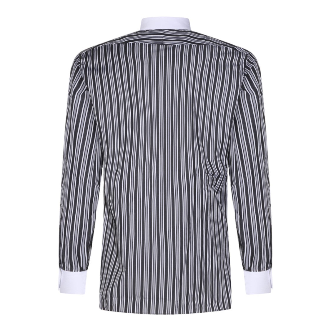 Tom Ford Vertical Striped Long-Sleeve Shirt With Contrasting Collar