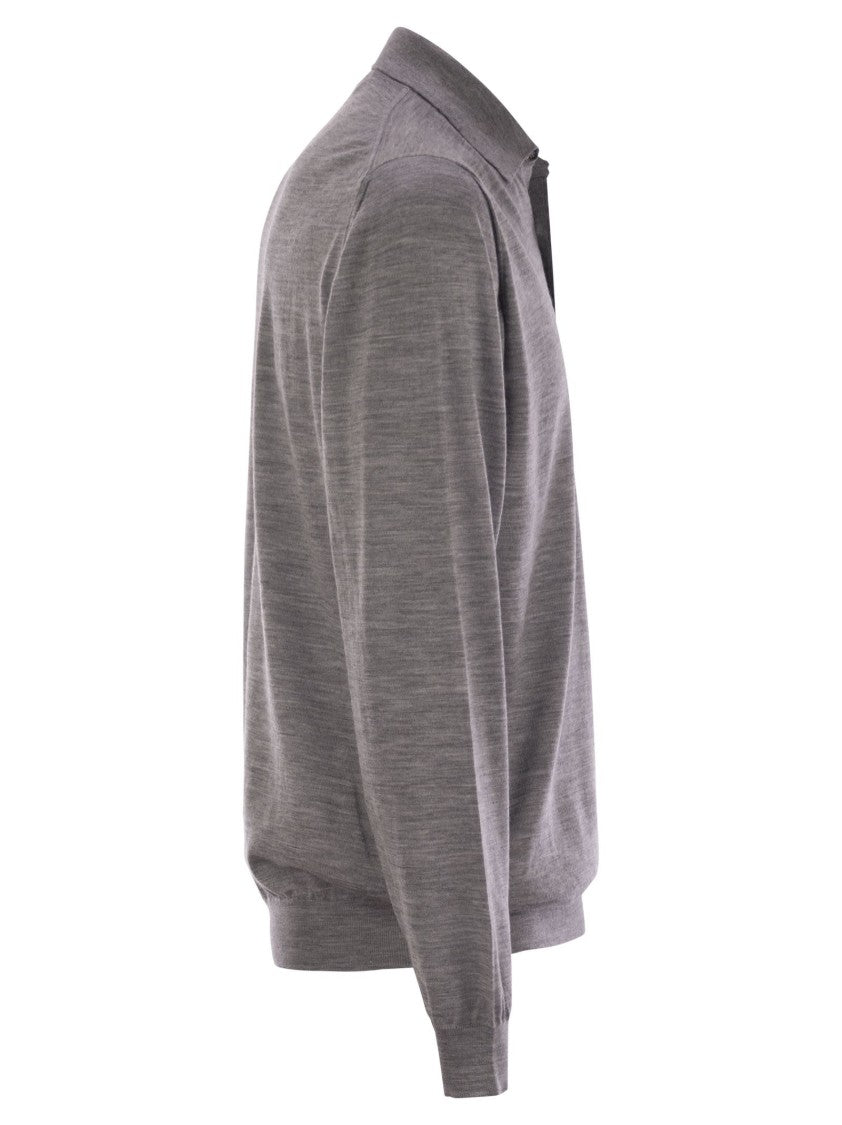 Fedeli Three-Button Virgin Wool Polo Shirt