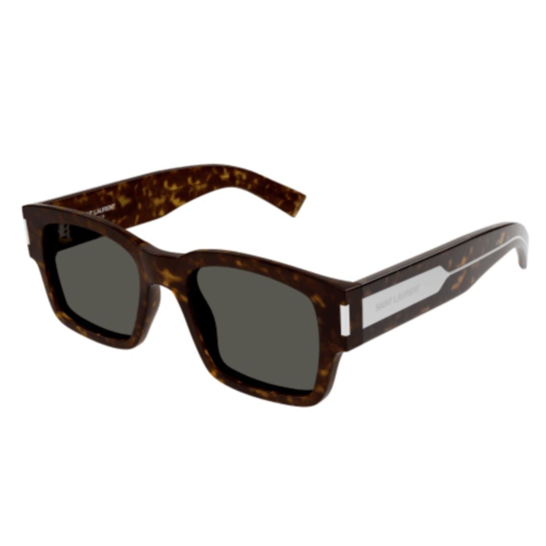 Saint Laurent Sl 617 Metallic Tortoiseshell Acetate Rectangular Sunglasses