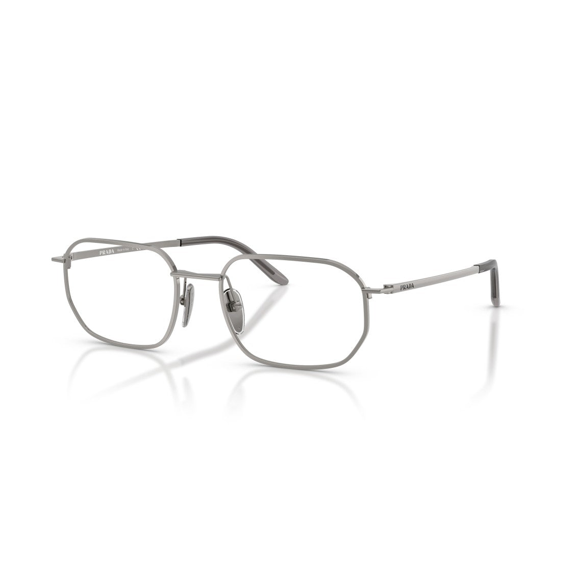 Prada 0Pr D51v Geometric Rounded Metal Frame Eyeglasses