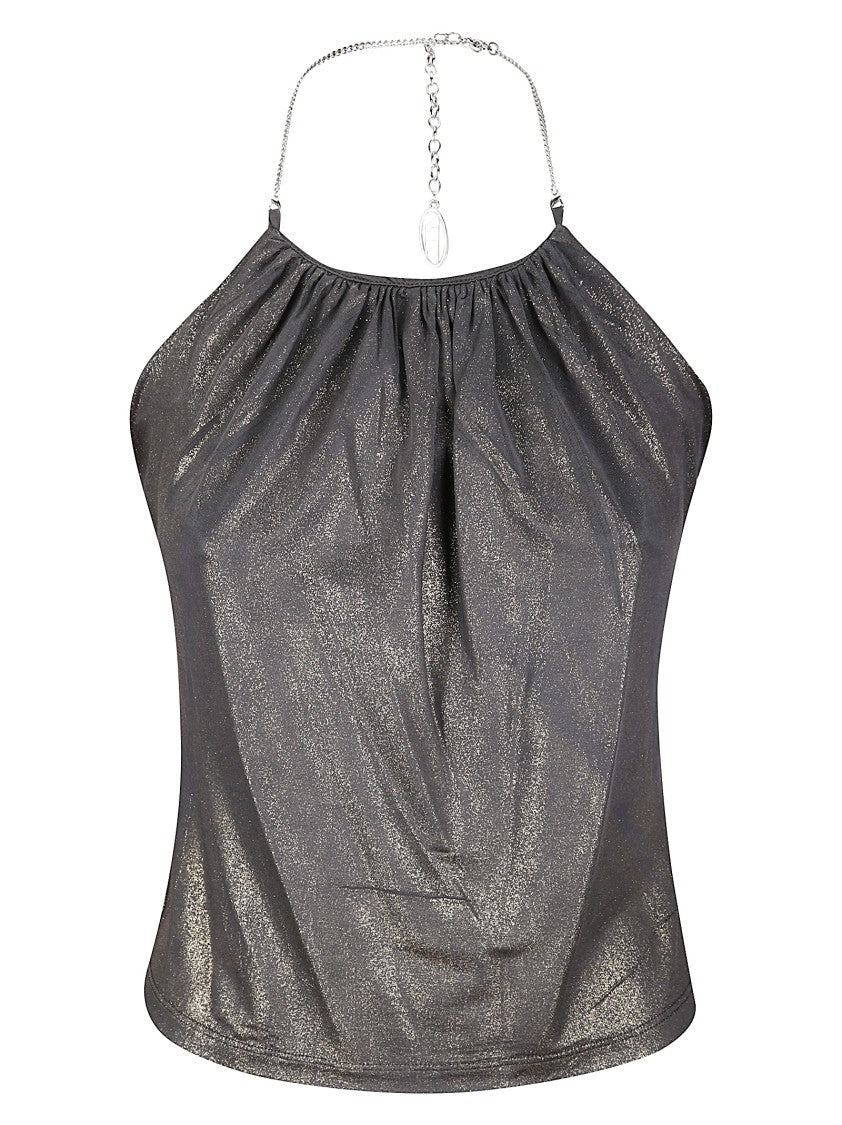 Diesel Slim Fit Halter Top With Gathered Neckline